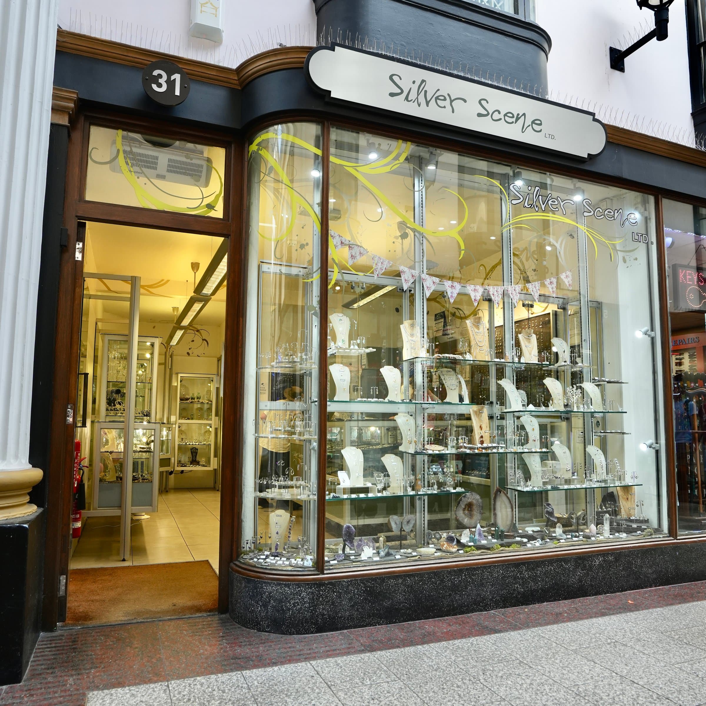 Silver Scene shopfront in The Arcade, Bristol