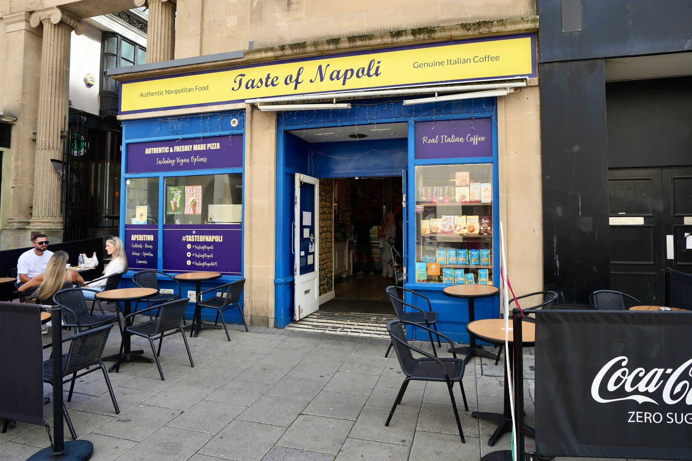 Taste of Napoli shopfront in The Arcade, Bristol